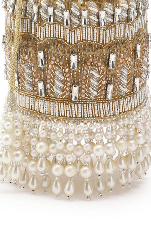 Brown Ornate Embellished Velvet Potli