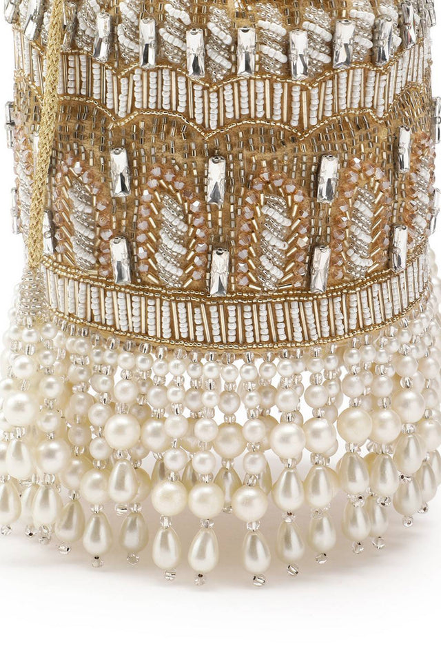 Brown Ornate Embellished Velvet Potli