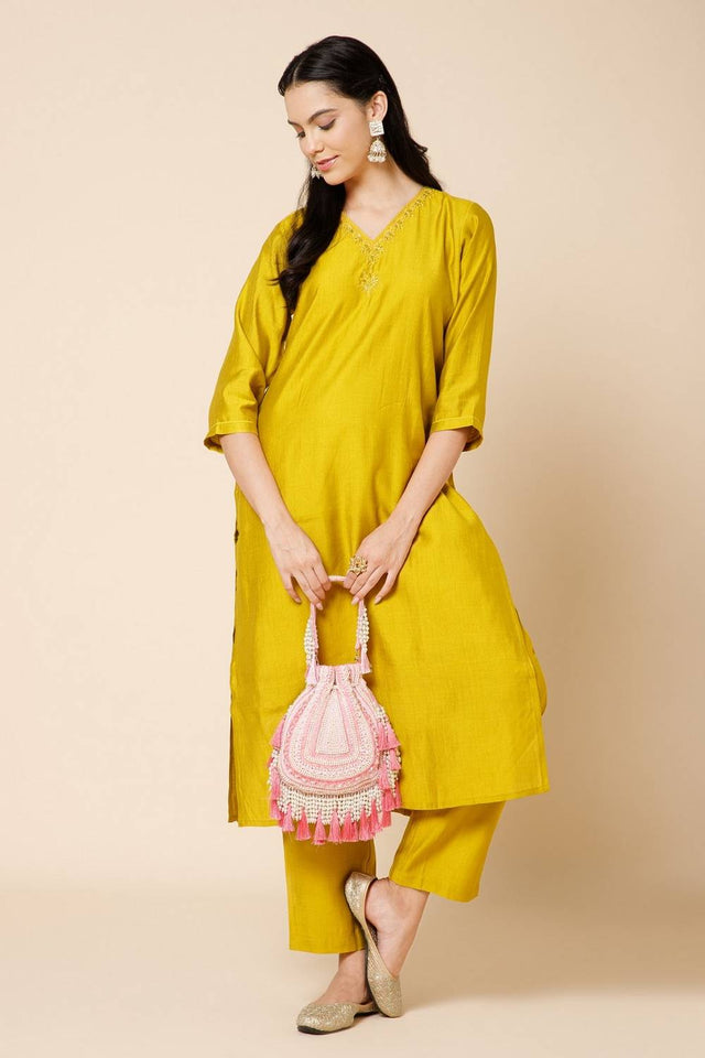 Multi Color Beads Embossed Velvet Potli