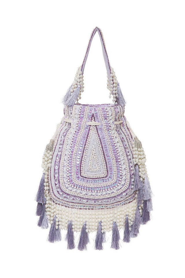 Multi Color Beads Embossed Velvet Potli