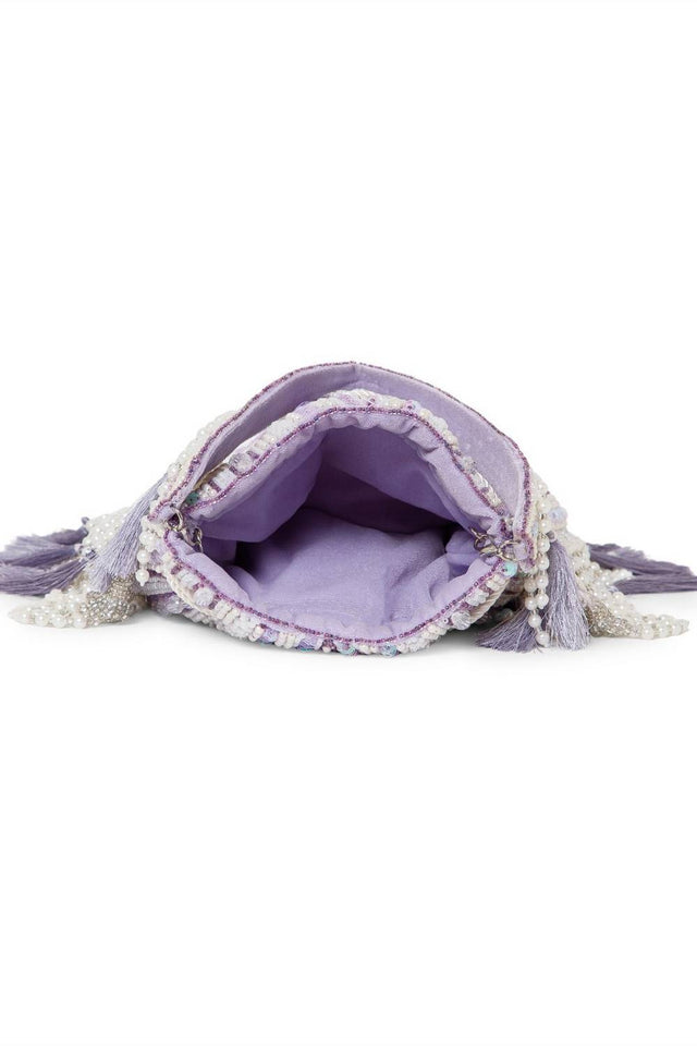 Multi Color Beads Embossed Velvet Potli