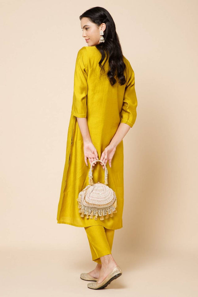 Multi Color Beads Embossed Velvet Clutch