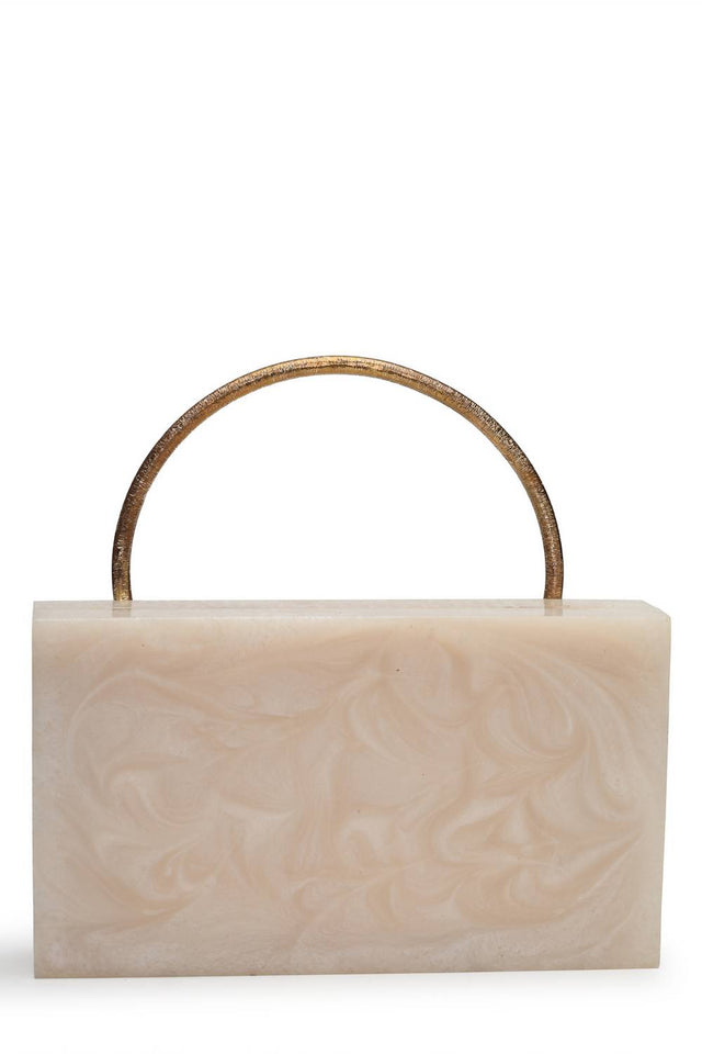 Multi Color Stone Embossed Resin Clutch