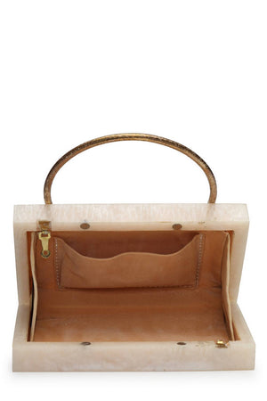 Multi Color Stone Embossed Resin Clutch