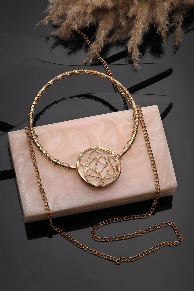 Multi Color Stone Embossed Resin Clutch