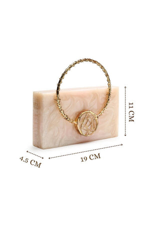 Multi Color Stone Embossed Resin Clutch