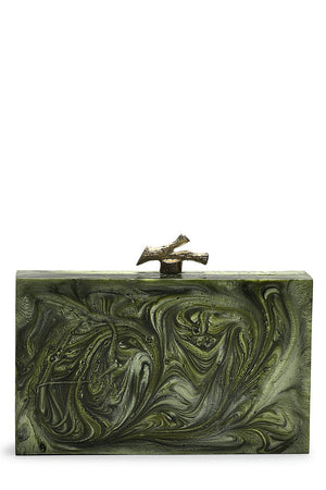 Multi Color Stone Embossed Resin Clutch