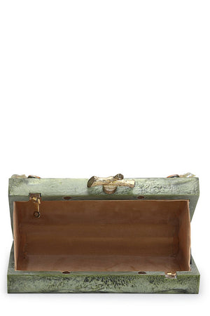 Multi Color Stone Embossed Resin Clutch