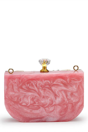 Multi Color Stone Embossed Resin Clutch (ADCL5047A)