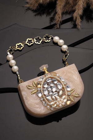 Multi Color Stone Embossed Resin Clutch (ADCL5048A)