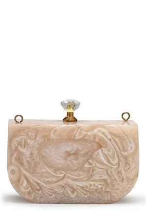 Multi Color Stone Embossed Resin Clutch (ADCL5048A)