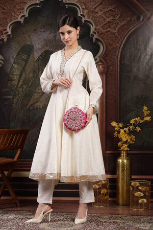 Multi Color Peal Embossed Faux Silk Clutch