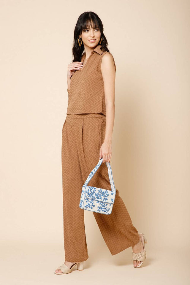 Multi Color Beads Embossed Canvas Clutch