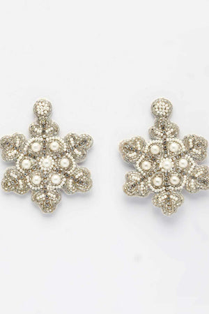 Silver Beadwork Fiber Chandbalis