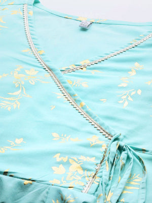 Women's Blue Printed Tunic - XXL