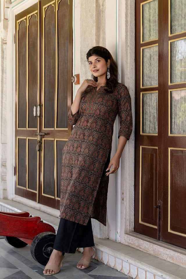 Multi Color Printed Cotton Kurti (AM-BER3297)