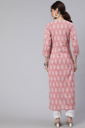 Pink Printed Cotton Kurti (AM-BER3630)