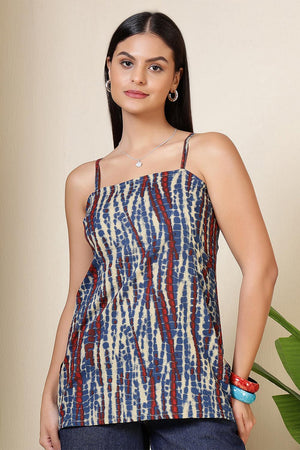 Multi Color Printed Cotton Tunic (AM-BER3844)