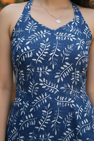 Blue Printed Cotton Kurti (AM-FBG0002)