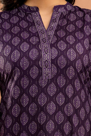 Violet Printed Cotton Tunic (AM-HKS0970)