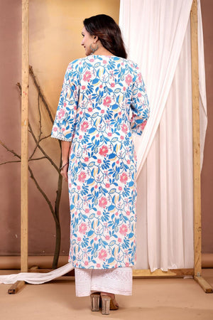 Off White Printed Cotton Kurti (AM-HKS0985)
