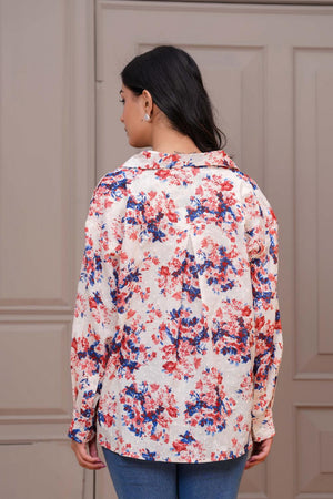 Off White Printed Cotton Shirt (AM-HKS1018)