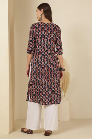 Blue Printed Cotton Kurti (AM-HKS1127)