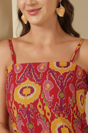 Multi Color Printed Cotton Tunic (AM-HKS1129)