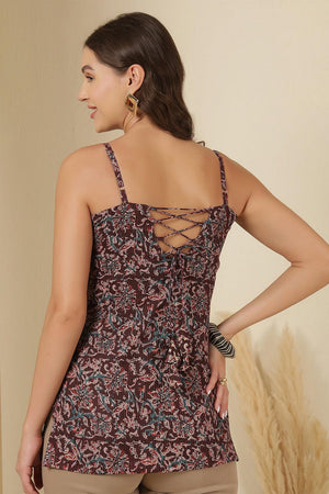 Multi Color Printed Cotton Tunic (AM-HKS1134)