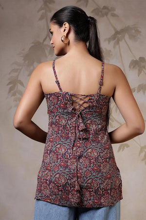 Multi Color Printed Cotton Tunic (AM-HKS1221)