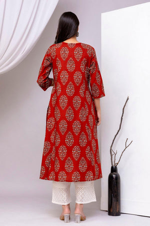 Maroon Printed Cotton Kurti (AM-HKS1236)