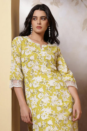 Green Printed Cotton Kurti (AM-HKS1253)