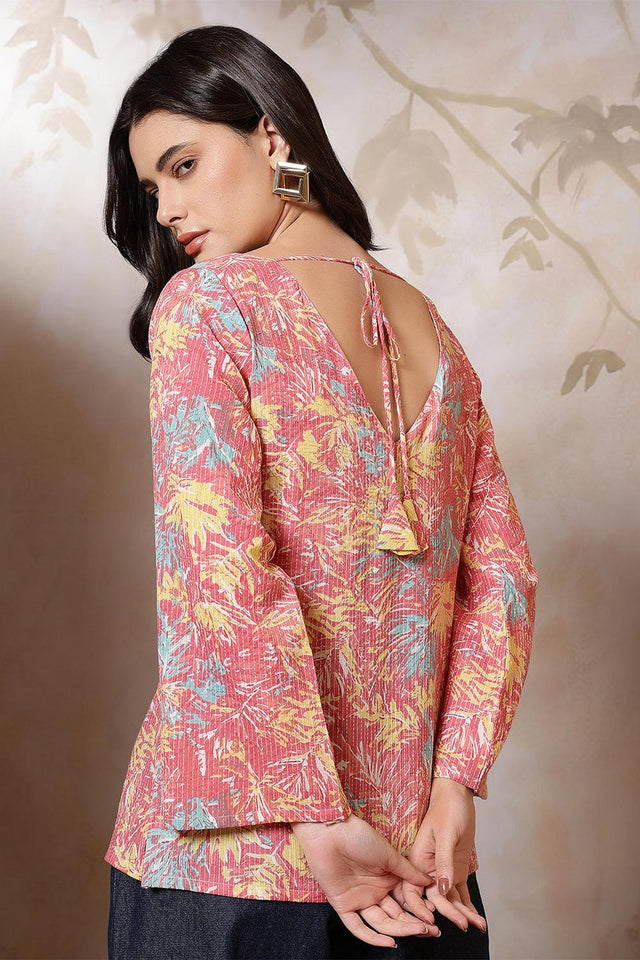Multi Color Printed Cotton Tunic (AM-HKS1255)