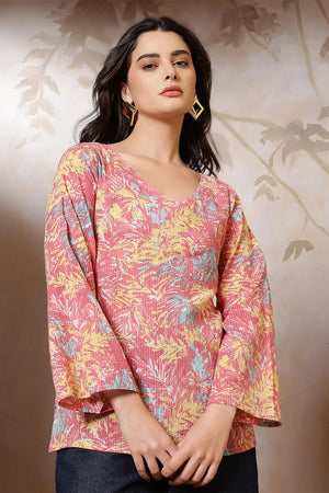 Multi Color Printed Cotton Tunic (AM-HKS1255)