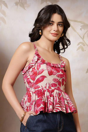 Multi Color Printed Cotton Top (AM-HKS1256)