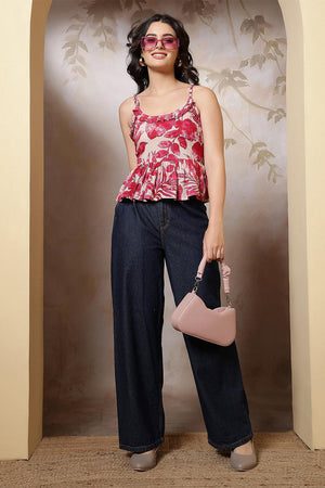 Multi Color Printed Cotton Top (AM-HKS1256)