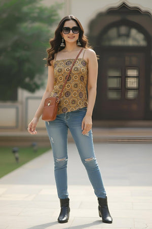 Multi Color Printed Cotton Top (AM-JBN0014)