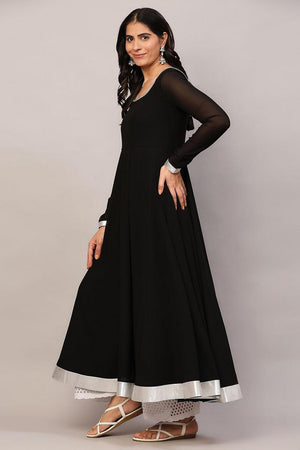 Black Embroidered Georgette Kurti (AM-P-510-Black)