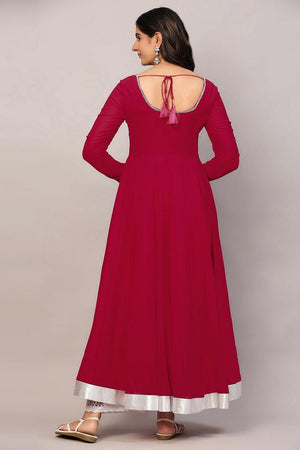 Pink Embroidered Georgette Kurti (AM-P-510-Pink)