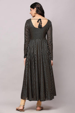 Black Embroidered Georgette Kurti (AM-P-535-Black)