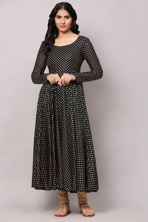 Black Embroidered Georgette Kurti (AM-P-535-Black)