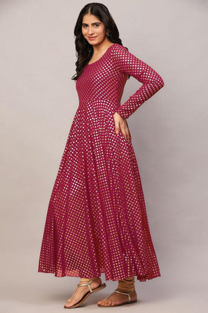Pink Embroidered Georgette Kurti (AM-P-535-Pink)