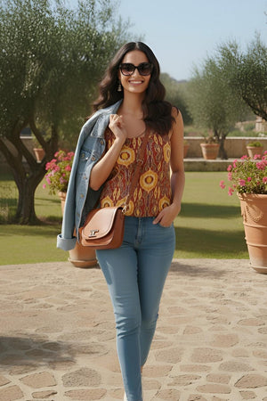 Multi Color Printed Cotton Top (AMSP0010)