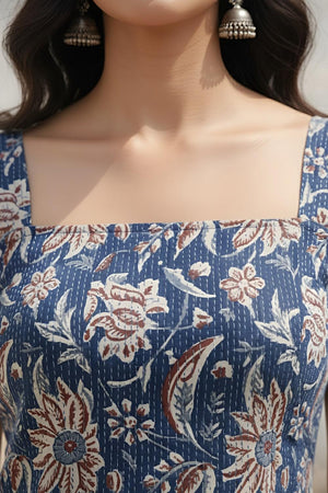 Blue Printed Cotton Top (AMSP0015)