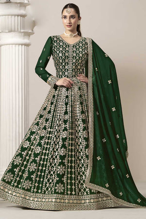 Green Embroidered Net Gown (ANAYA VOL-206-a)