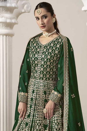 Green Embroidered Net Gown (ANAYA VOL-206-a)