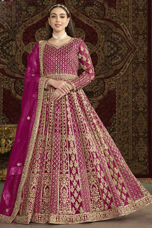 Pink Sequin with Embroidered Net Gown (ANAYA VOL-210-e)