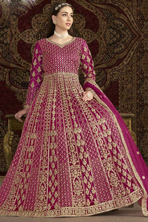 Pink Sequin with Embroidered Net Gown (ANAYA VOL-210-e)