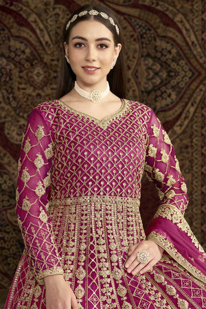 Pink Sequin with Embroidered Net Gown (ANAYA VOL-210-e)