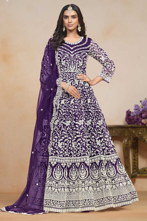 Violet Embroidered Net Gown (ANAYA VOL 201-20102)
